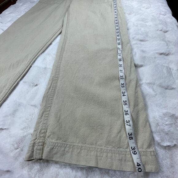 š5/$25 GUESS Linen Cotton Blend Wide Leg Relaxed Fit Mid Rise Khaki Pants 32 - Picture 13 of 16